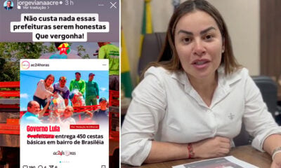 Entrega de cestas básicas gera alfinetadas entre Jorge Viana e Fernanda Hassem