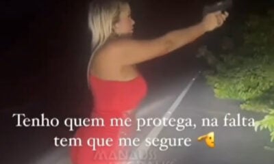 Influencer recebe críticas por exibir arma em vídeo e se defende