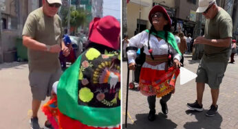 Vídeo: Petecão faz dancinha com artista nas ruas do Peru