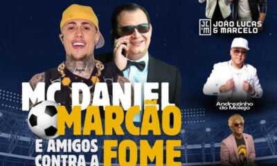 MC Daniel, João Lucas e Marcelo e mais no futebol solidário no Acre