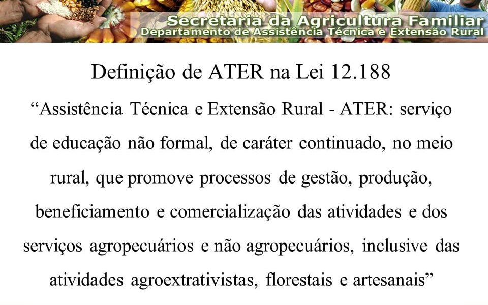 É hora de promover a ATER