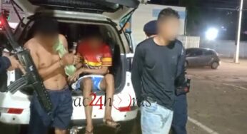 PM desmantela ponto de tráfico e apreende trio com drogas