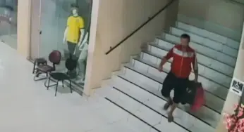 Vídeo: homem invade loja na Galeria Meta e rouba vestidos e bolsas