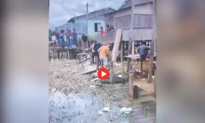 Trapiche desaba com paciente e socorristas em área alagada de Tarauacá