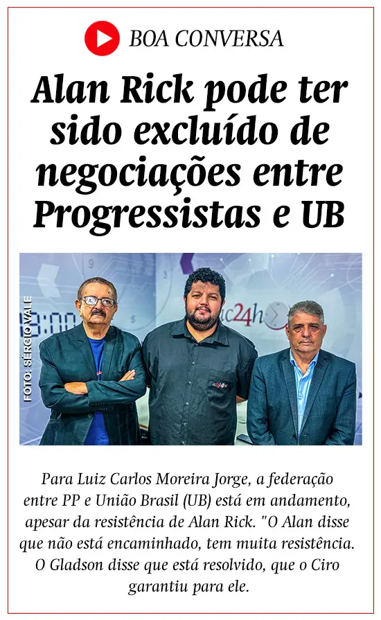Alan Rick pode ter sido excluído de negociações entre PP e UB
