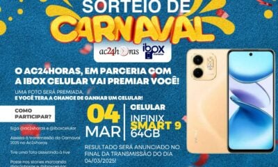 ac24horas e iBox Celular sorteiam smartphone hoje (4) na transmissão do Carnaval