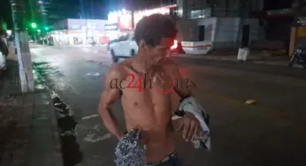 Homem em situação de rua é agredido após cometer furto em Rio Branco