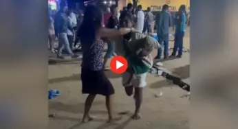Cena de indígena dançando com bebê na tipoia marca festa em Santa Rosa do Purus