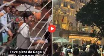 Acreana recebe pizza enviada por Lady Gaga em frente ao Copacabana Palace