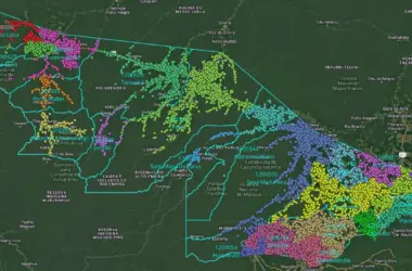 Mapa de cadastro das propriedades rurais do Acre