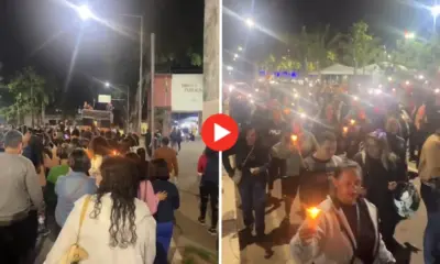 Em greve, servidores da Educação fazem caminhada e vigília no centro