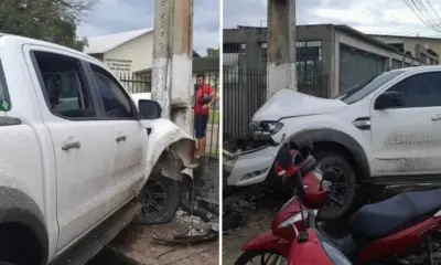 Cruzeiro do Sul: motorista perde controle de carro e bate em poste
