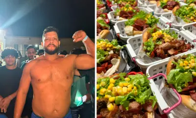 Em três minutos e 47 segundos, eletricista fatura R$ 4 mil ao devorar sanduíche de 1 kg em Rio Branco