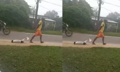 Crueldade: homem arrasta cachorro morto em rua de Cruzeiro do Sul