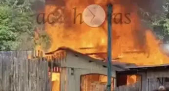 Casa pega fogo em cidade vizinha de Cruzeiro do Sul
