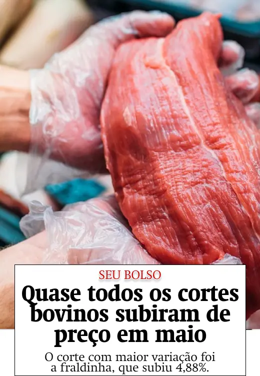 Quase todos os cortes bovinos subiram de preço em maio