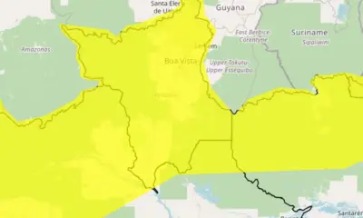 Inmet emite alerta de chuvas intensas e ventos de até 60 km/h para estados do Norte
