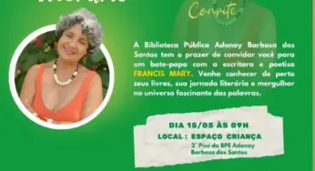 Papo Literário promove encontro com a escritora Francis Mary na Biblioteca Pública