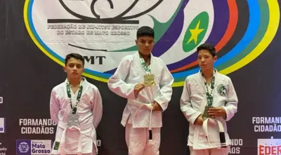 Acreano de 13 anos conquista 1º lugar em competição de jiu-jitsu no MT