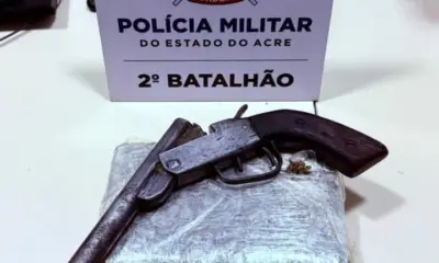 PM prende traficantes com arma de fogo e tijolo de maconha no Polo Benfica