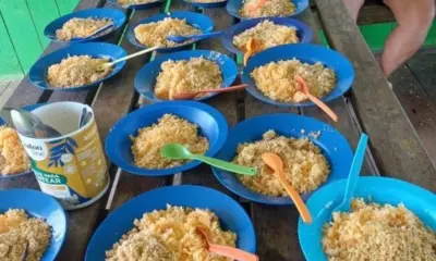 Em Rodrigues Alves, merenda escolar das crianças é composta por farinha e arroz