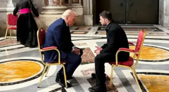 Zelensky diz que discutiu defesa aérea e sanções com Trump no Vaticano