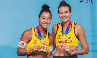 Acreana Quemile Souza conquista bronze no vôlei de praia na China