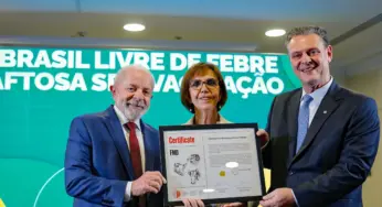 Lula recebe certificado de país livre da febre aftosa