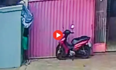 Em menos de 1 minuto, homem pula muro, furta rede e foge