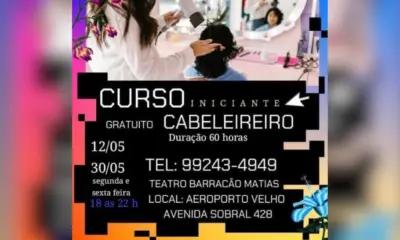 Teatro Barracão Matias oferece curso gratuito de Cabeleireiro para iniciantes