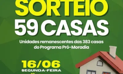 Acre terá sorteio de 59 casas do Programa Pró-Moradia na segunda (16)