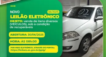 Governo fará leilão eletrônico de veículos recuperáveis na segunda (30)