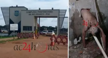 Detento tenta fugir por buraco na parede e fica entalado no presídio FOC