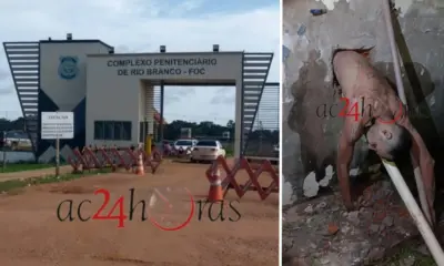 Detento tenta fugir por buraco na parede e fica entalado no presídio FOC