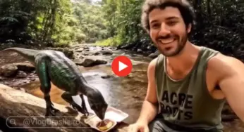 Vídeo criado por IA simula cotidiano de acreanos com dinossauros e meme viraliza