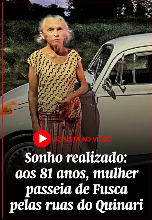 Sonho realizado: aos 81 anos, moradora de Senador Guiomard passeia de Fusca pelas ruas da cidade