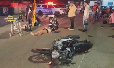 Colisão entre motocicletas deixa três feridos na Avenida Sobral