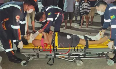 Mãe e filho de 6 anos são atropelados por motociclista em faixa de pedestre