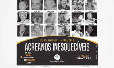 Tarauacá vai receber o espetáculo “Acreanos Inesquecíveis”