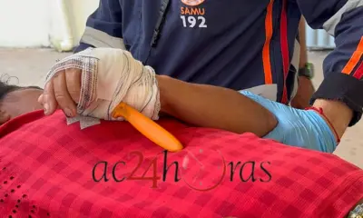 Discussão entre casal termina com faca cravada na mão de mulher