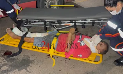 Motociclistas fazem racha em Rio Branco, provocam acidente e deixam homem gravemente ferido
