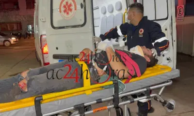 Motociclista fica ferido após colisão e condutor foge sem prestar socorro em Rio Branco