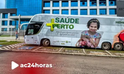 Hemoacre realiza ação de captação de sangue em frente a PF em Rio Branco