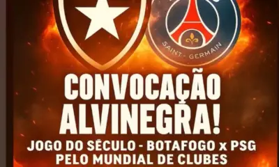 Organizada do Botafogo no Acre convoca torcedores para assistir juntos a “jogo do século” contra o PSG