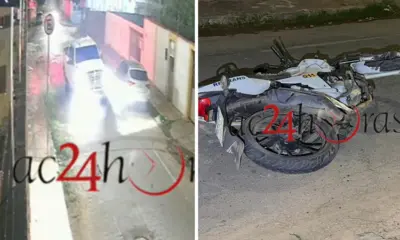 Dodge Ram atropela mototaxista e arrasta moto por 30 metros; condutor fugiu
