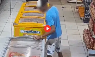 Em Sena, homem furta bandeja de frango de supermercado e esconde dentro do short
