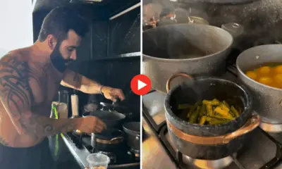 De mini shorts, Gusttavo Lima se esbalda no pequi antes de show no Acre