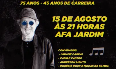 Sérgio Souto celebra 75 anos de vida e 45 de carreira com show especial em Rio Branco