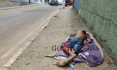 Homem em situação de rua escapa de incêndio e desmaia sob sol forte