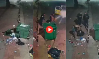 No Acre, homem espalha lixo na rua e Polícia Militar faz colocar de volta na lixeira